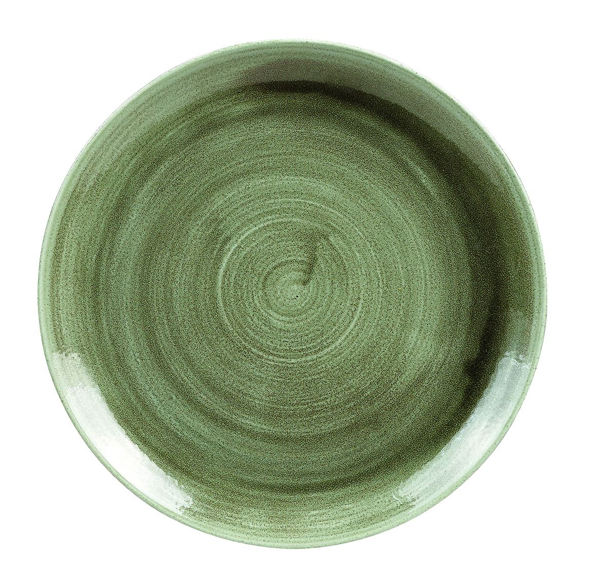 Assiette plate ronde Patina porcelaine vert 26 cm In Situ - 058500