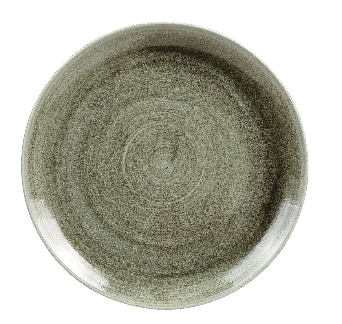 Assiette plate ronde Patina porcelaine vert 21.7 cm In Situ - 058501