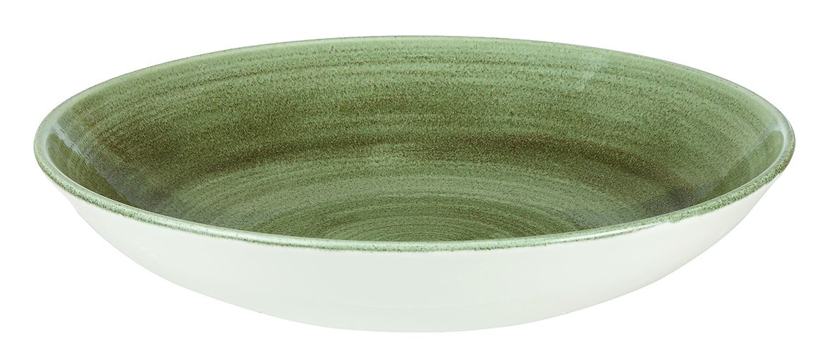Assiette creuse rond Patina porcelaine vert 24.8 cm In Situ - 058502