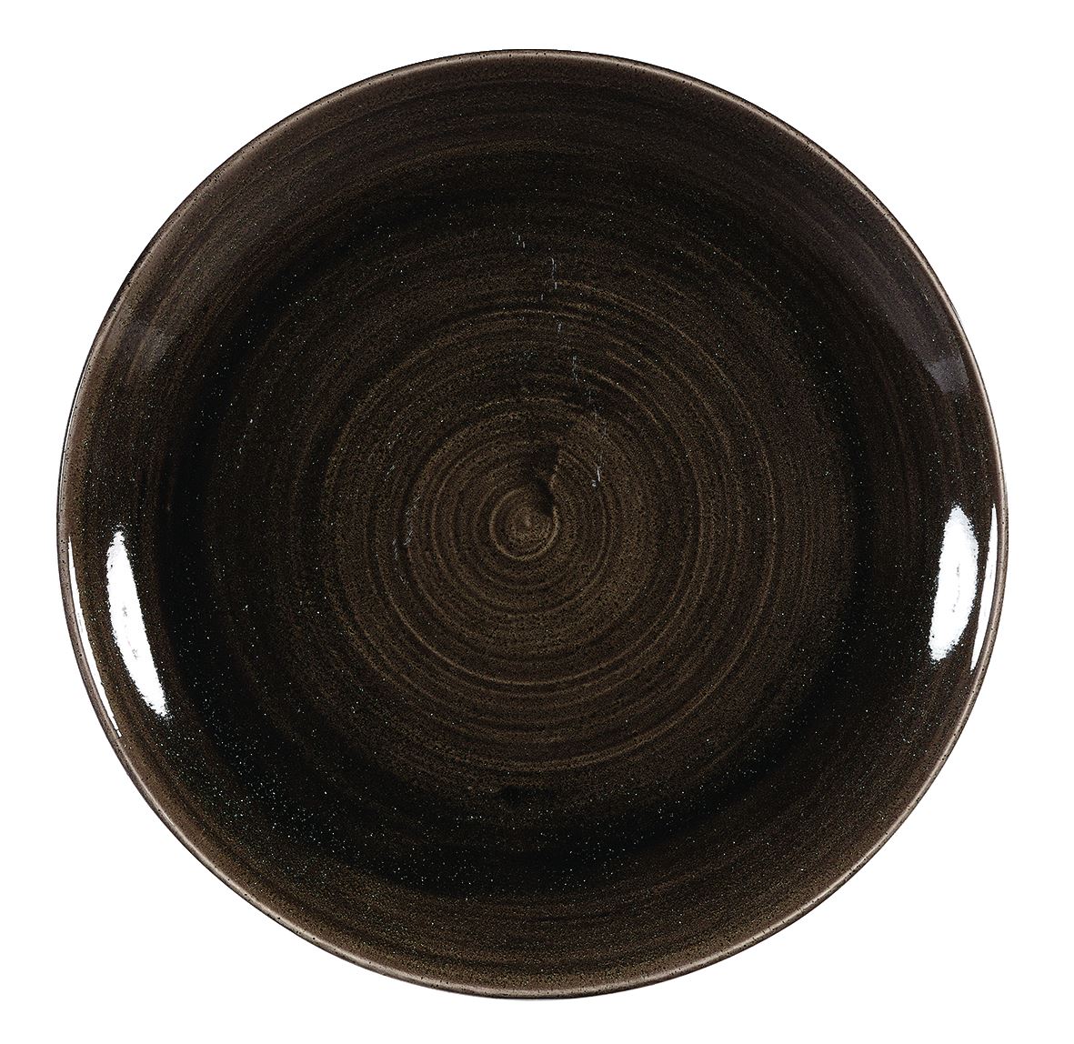 Assiette plate ronde Patina porcelaine noir 21.7 cm In Situ - 058511