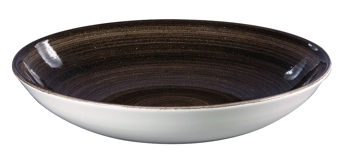 Assiette creuse rond Patina porcelaine noir 24.8 cm In Situ - 058512