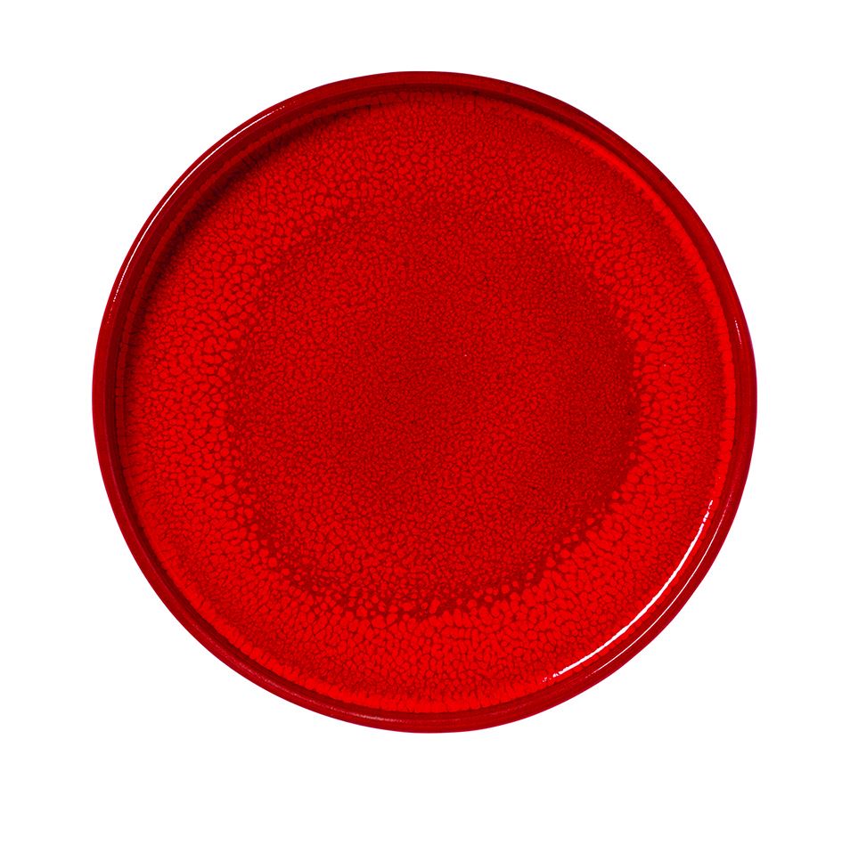 Assiette sans aile ronde Pimento grès rouge 18 cm In Situ - 050776