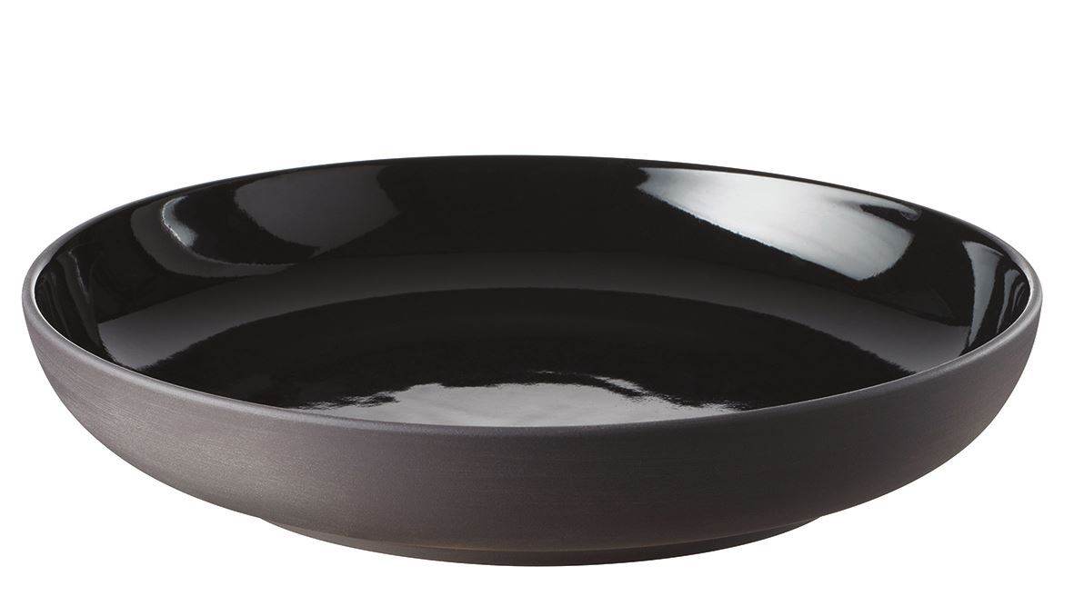 Assiette creuse rond Gourmande porcelaine noir 23 cm Revol Porcelaine - 287816