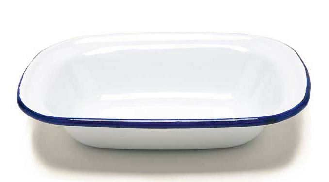 Ravier Snaak acier émaillé blanc 19 x 14 cm 40 cl In Situ - 051007