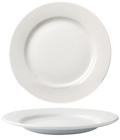 Assiette plate ronde Delta porcelaine blanc 20 cm In Situ - 050424