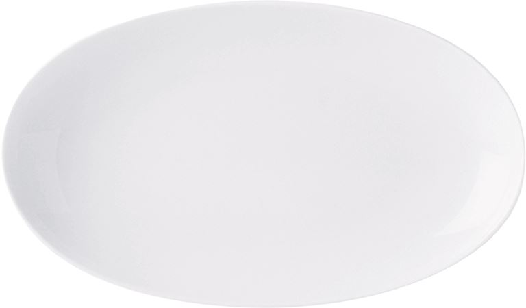 Assiette plate ovale Fineo porcelaine blanc 35 x 20.5 cm In Situ - 050491