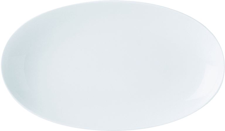 Assiette plate ovale Fineo porcelaine blanc 30 x 27.5 cm In Situ - 050492
