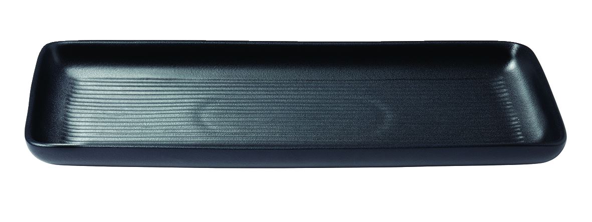 Assiette plate ovale Blackstone grès noir 37 x 17 cm In Situ - 051310