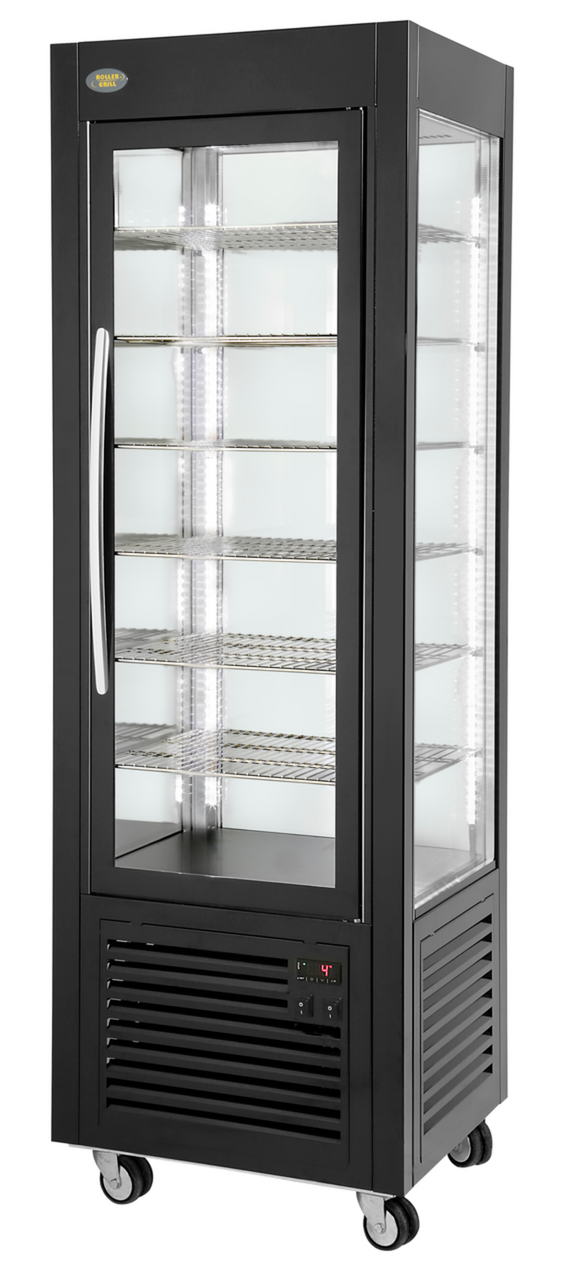 Roller Grill Vitrine réfrigérée positive noire 4 faces RD 60 FB