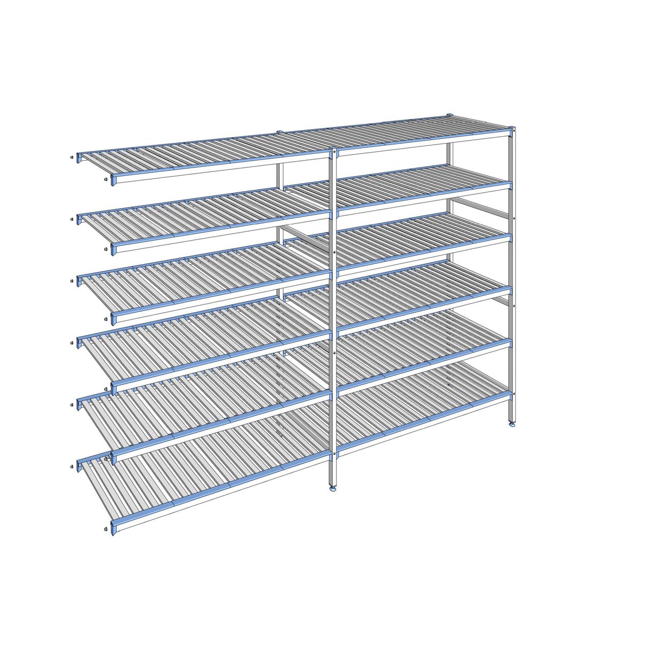Rayonnage à clayettes amovibles 6 niveaux aluminium 205 x 299.5 x 56 cm Tournus - ACR2995