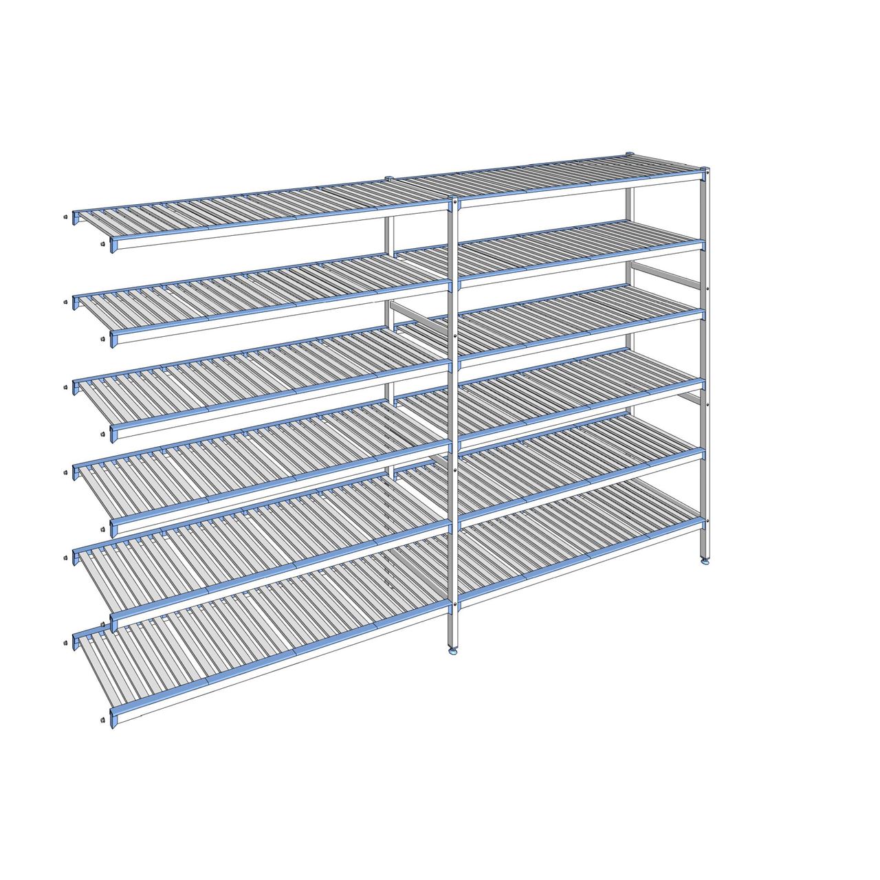 Rayonnage à clayettes amovibles 6 niveaux aluminium 205 x 329.5 x 50 cm Tournus - ACO3295