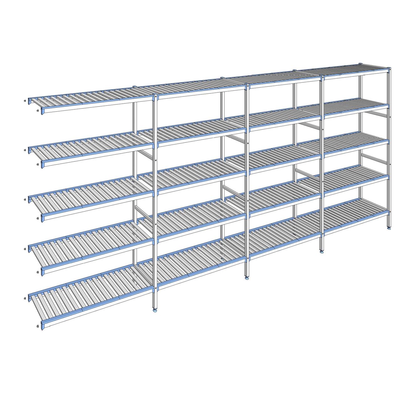 Rayonnage à clayettes amovibles 5 niveaux aluminium 205 x 467.1 x 40 cm Tournus - ACK4671