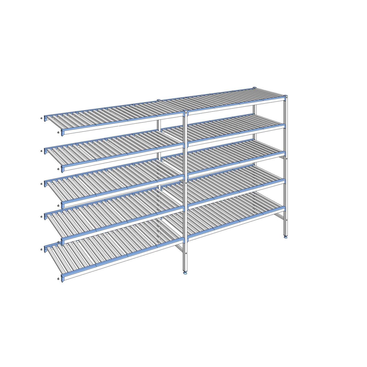 Rayonnage à clayettes amovibles 5 niveaux aluminium 175 x 299.5 x 50 cm Tournus - ACF2995