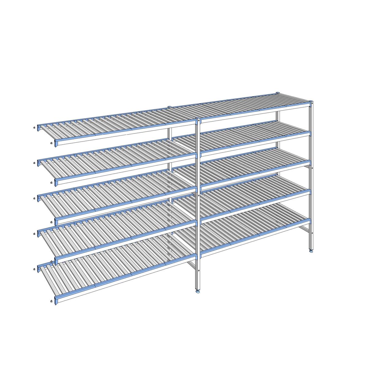 Rayonnage à clayettes amovibles 5 niveaux aluminium 175 x 319.5 x 50 cm Tournus - ACF3195