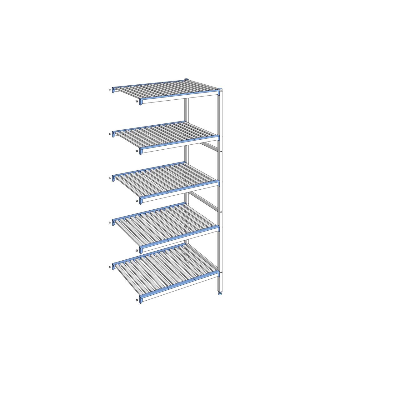 Rayonnage à clayettes amovibles 5 niveaux aluminium 205 x 95.1 x 56 cm Tournus - ACQ0951