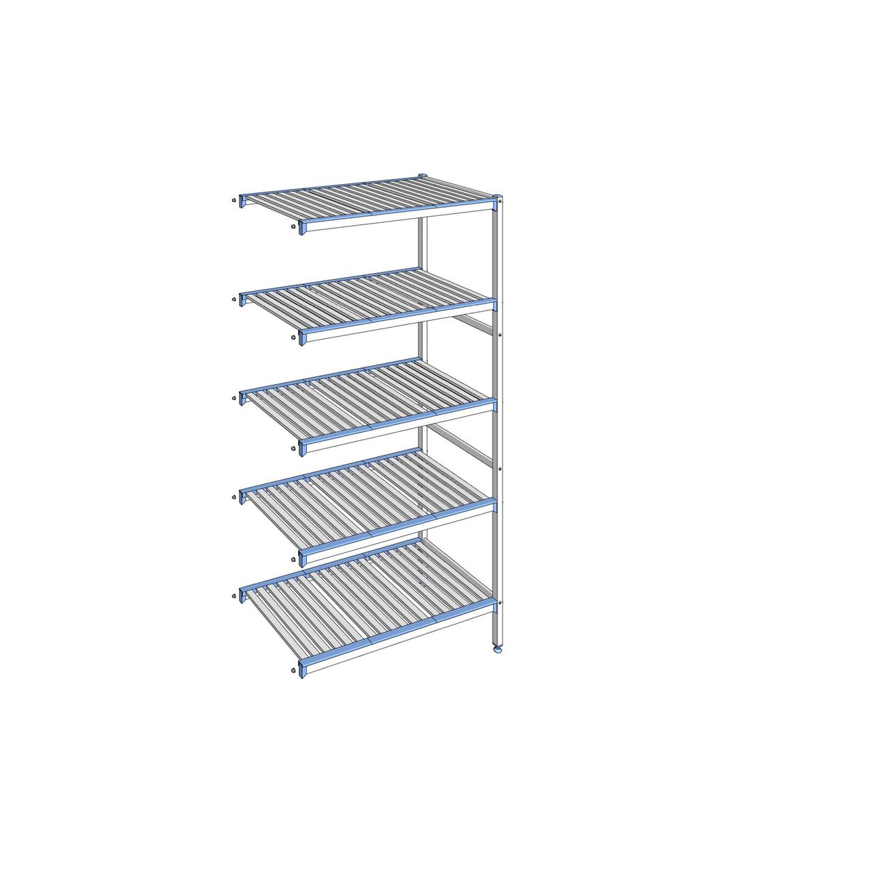 Rayonnage à clayettes amovibles 5 niveaux aluminium 205 x 105.1 x 56 cm Tournus - ACQ1051
