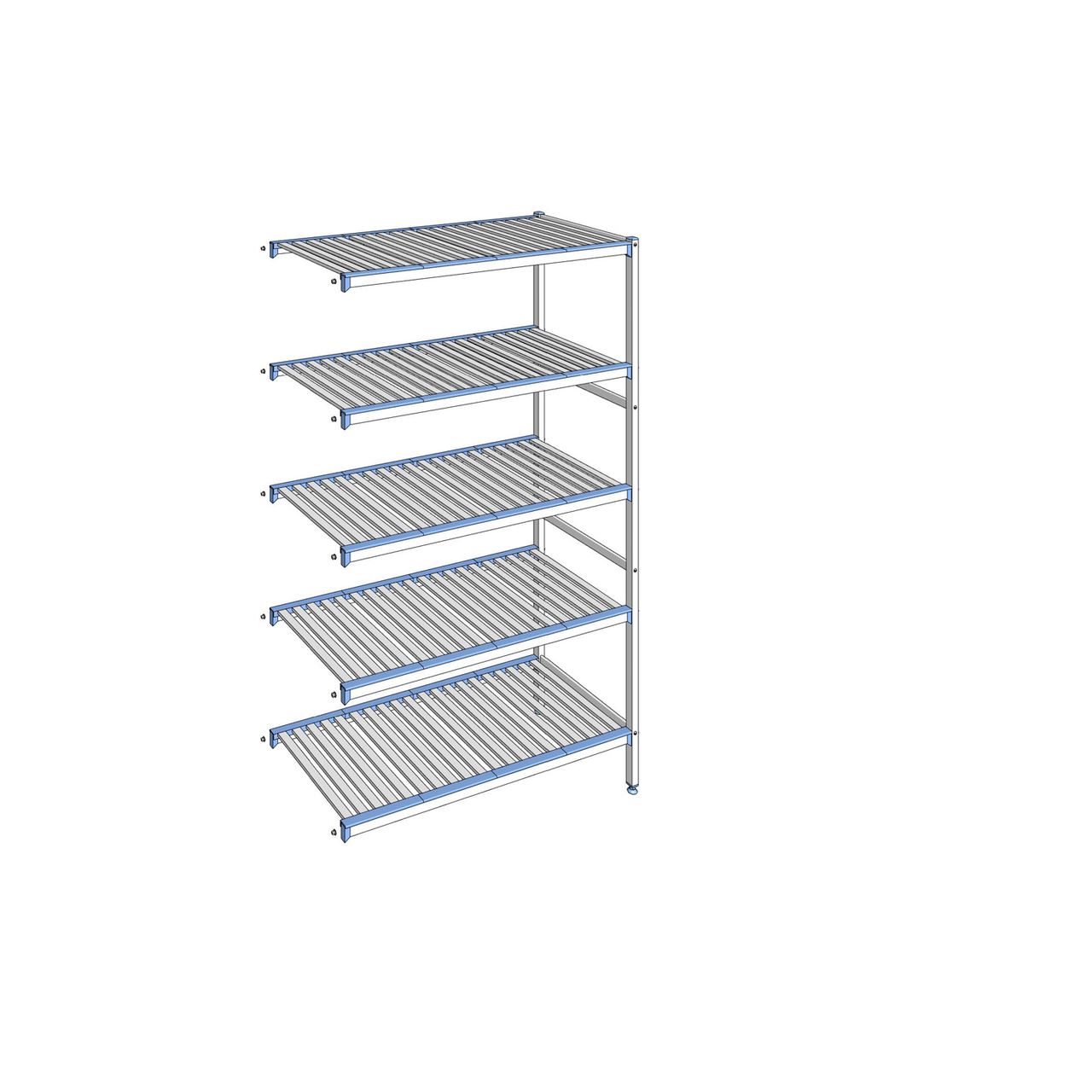 Rayonnage à clayettes amovibles 5 niveaux aluminium 205 x 125.1 x 56 cm Tournus - ACQ1251