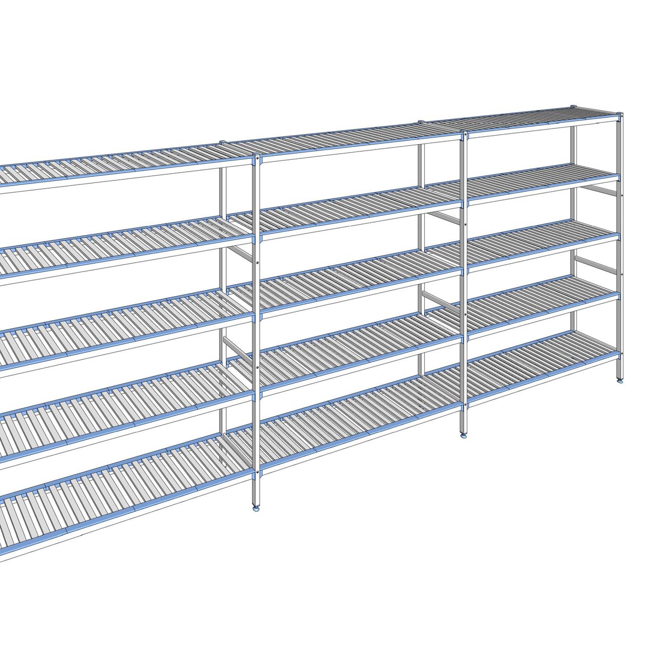 Rayonnage à clayettes amovibles 5 niveaux aluminium 205 x 483.7 x 40 cm Tournus - ACK4837