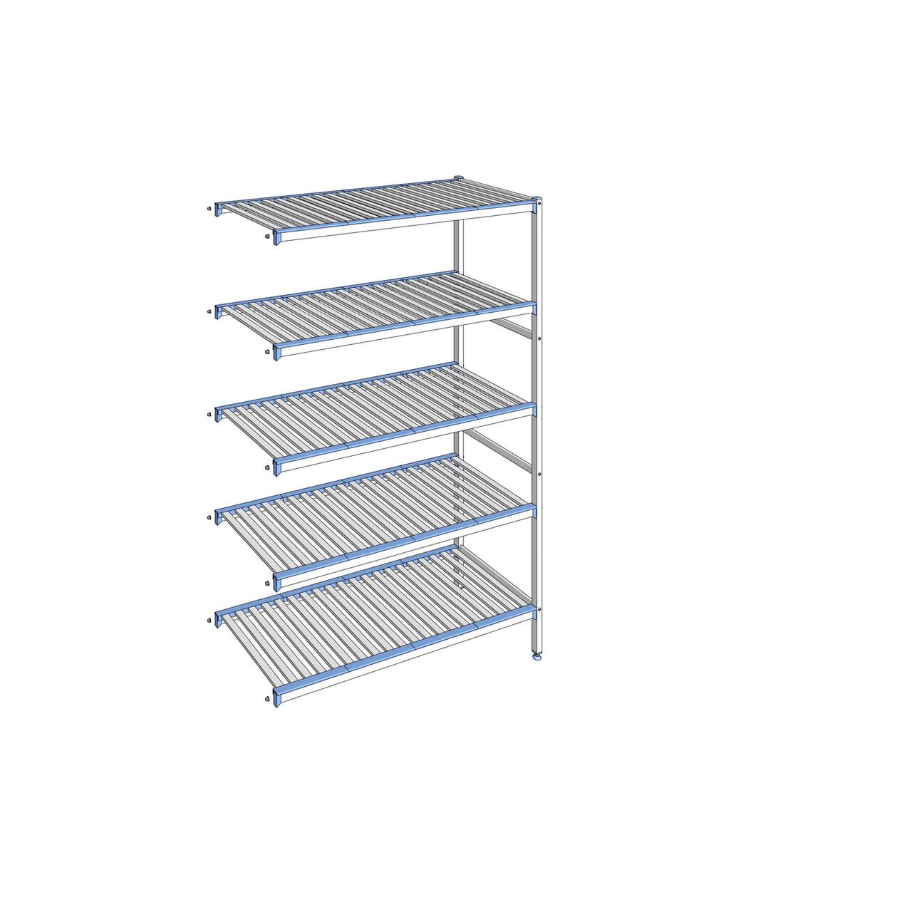 Rayonnage à clayettes amovibles 5 niveaux aluminium 205 x 135.3 x 56 cm Tournus - ACQ1353