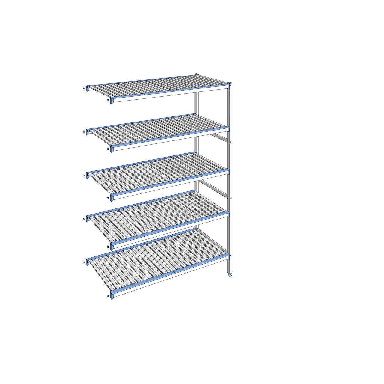 Rayonnage à clayettes amovibles 5 niveaux aluminium 205 x 145.3 x 56 cm Tournus - ACQ1453