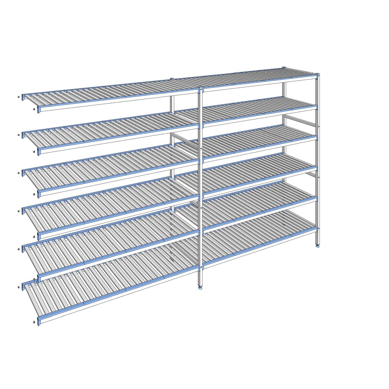 Rayonnage à clayettes amovibles 6 niveaux aluminium 205 x 349.9 x 50 cm Tournus - ACO3499