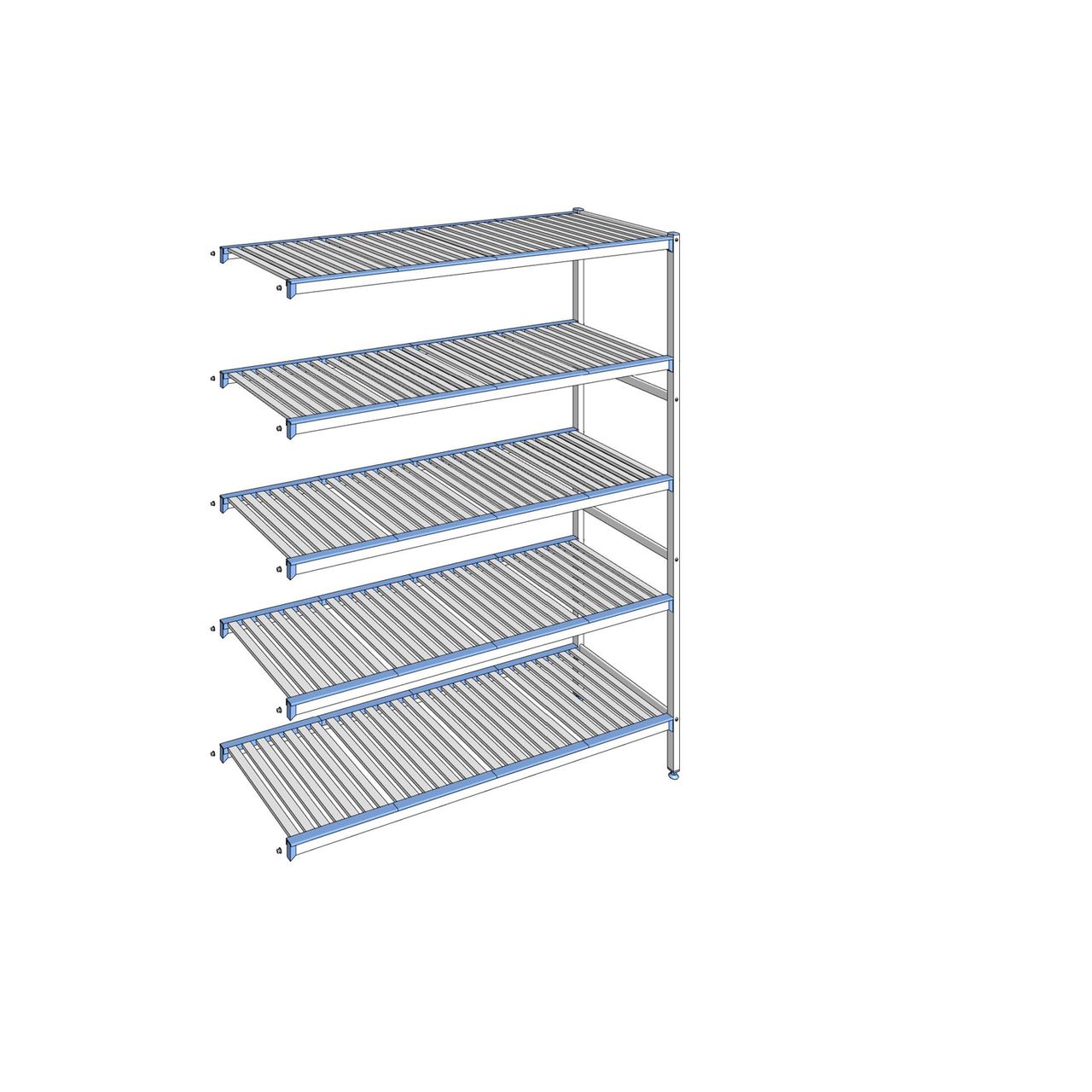 Rayonnage à clayettes amovibles 5 niveaux aluminium 205 x 165.3 x 56 cm Tournus - ACQ1653