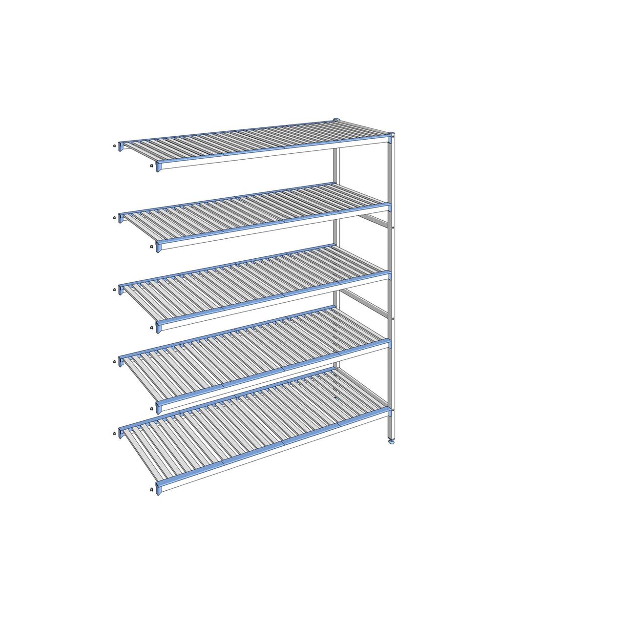 Rayonnage à clayettes amovibles 5 niveaux aluminium 205 x 175.5 x 56 cm Tournus - ACQ1755