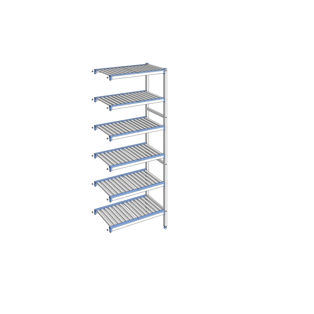 Rayonnage à clayettes amovibles 6 niveaux aluminium 205 x 84.9 x 40 cm Tournus - ACL0849