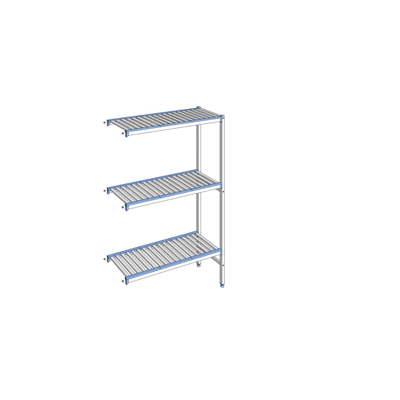 Rayonnage à clayettes amovibles 3 niveaux aluminium 175 x 115.1 x 40 cm Tournus - ACA1151