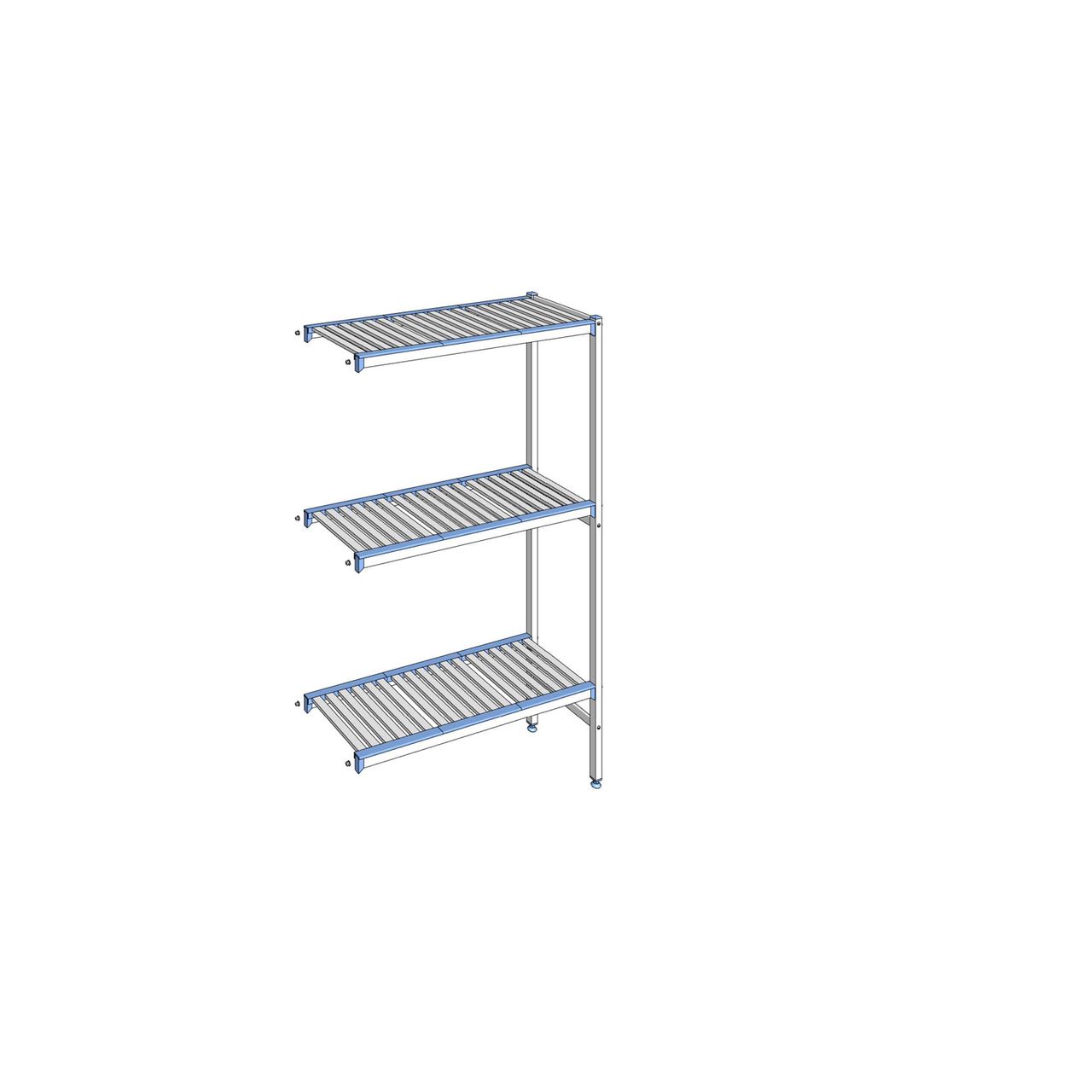 Rayonnage à clayettes amovibles 3 niveaux aluminium 175 x 105.1 x 40 cm Tournus - ACA1051