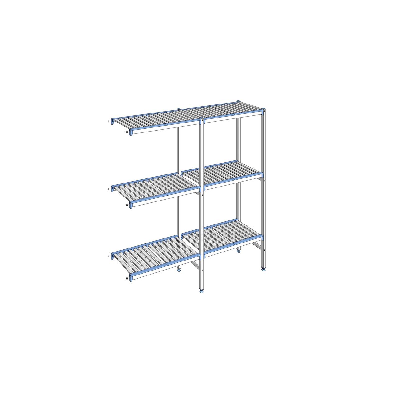 Rayonnage à clayettes amovibles 3 niveaux aluminium 175 x 168.7 x 40 cm Tournus - ACA1687