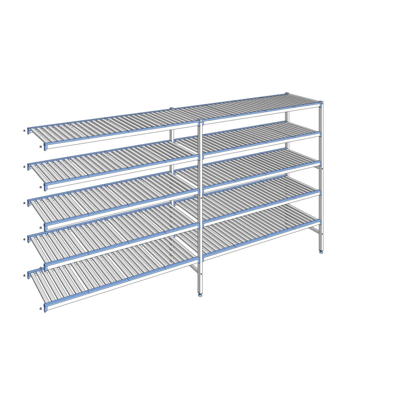 Rayonnage à clayettes amovibles 5 niveaux aluminium 175 x 339.7 x 50 cm Tournus - ACF3397