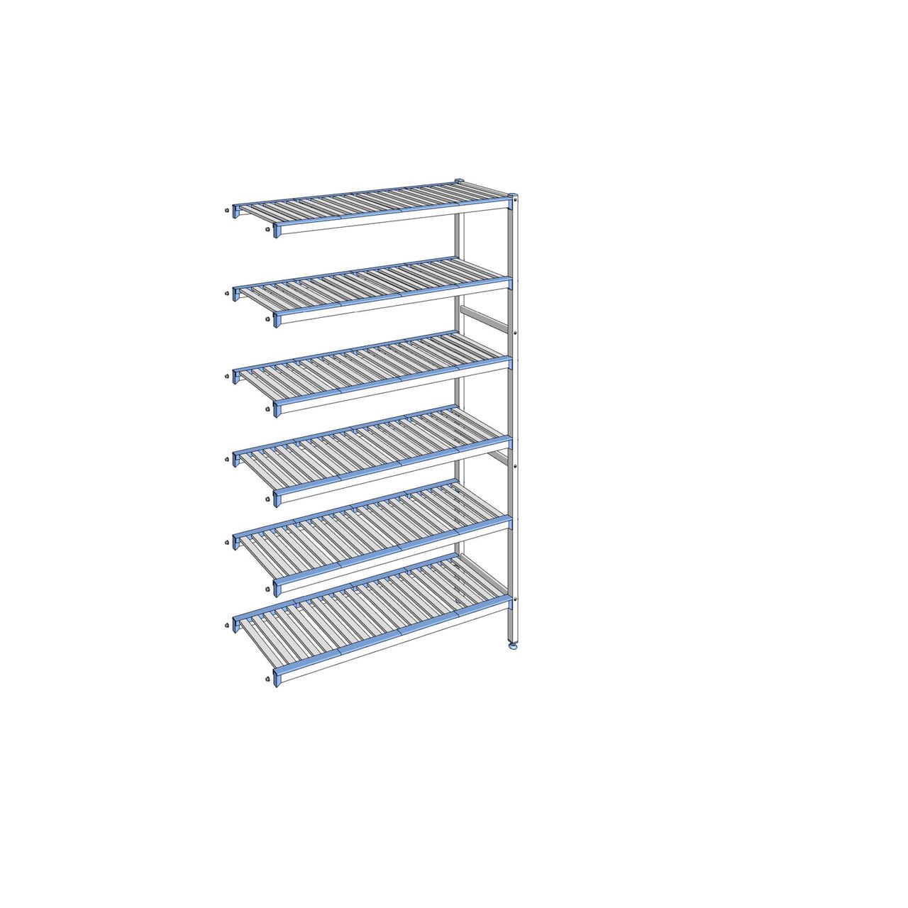 Rayonnage à clayettes amovibles 6 niveaux aluminium 205 x 125.1 x 40 cm Tournus - ACL1251