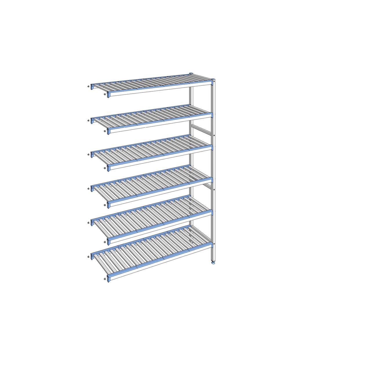 Rayonnage à clayettes amovibles 6 niveaux aluminium 205 x 135.3 x 40 cm Tournus - ACL1353