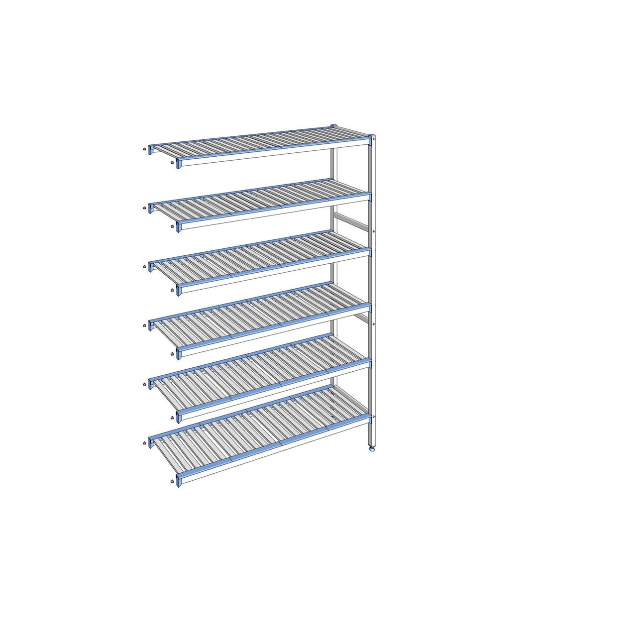 Rayonnage à clayettes amovibles 6 niveaux aluminium 205 x 145.3 x 40 cm Tournus - ACL1453