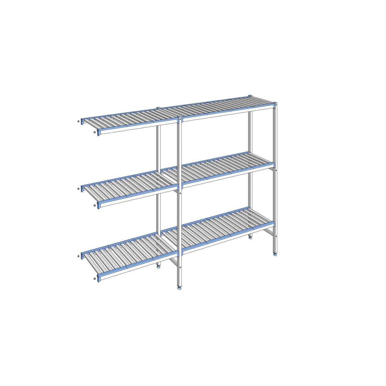Rayonnage à clayettes amovibles 3 niveaux aluminium 175 x 229.3 x 40 cm Tournus - ACA2293