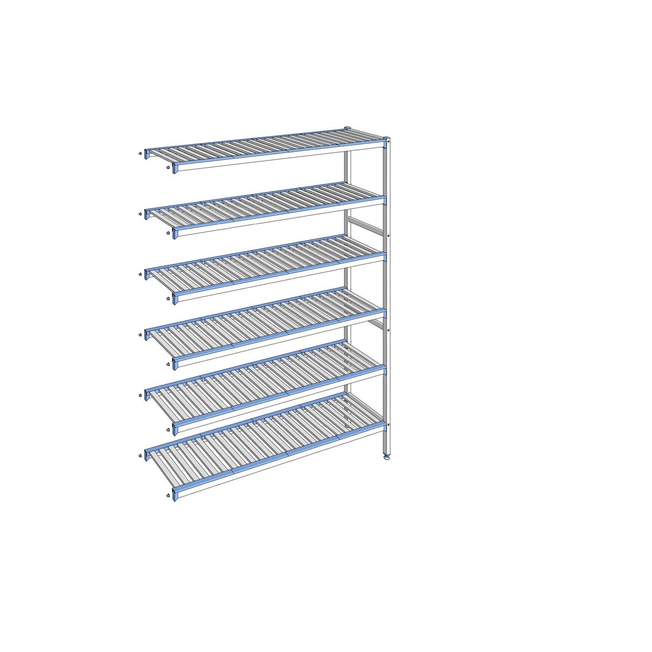 Rayonnage à clayettes amovibles 6 niveaux aluminium 205 x 155.3 x 40 cm Tournus - ACL1553