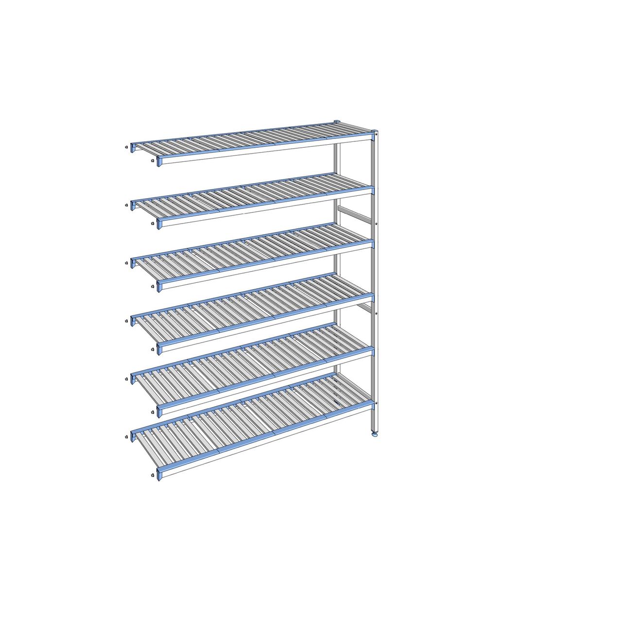 Rayonnage à clayettes amovibles 6 niveaux aluminium 205 x 165.3 x 40 cm Tournus - ACL1653