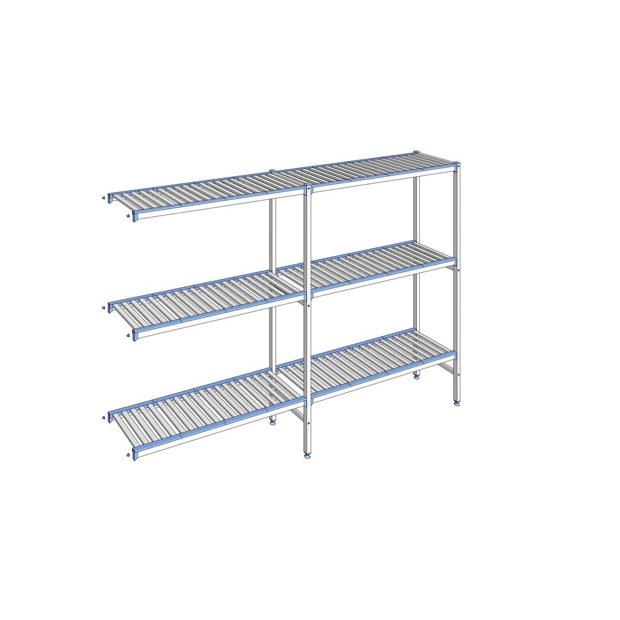 Rayonnage à clayettes amovibles 3 niveaux aluminium 175 x 259.3 x 40 cm Tournus - ACA2593