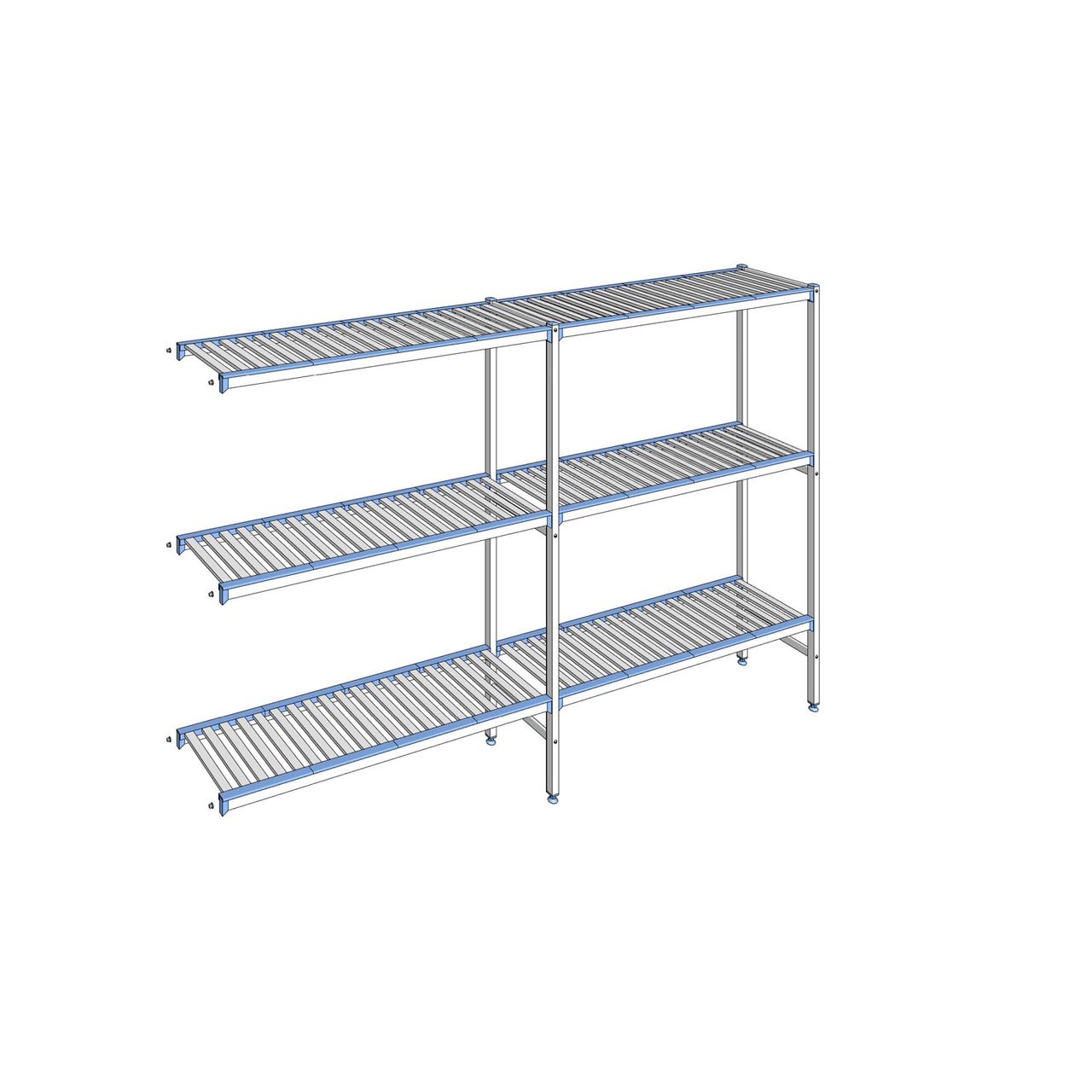 Rayonnage à clayettes amovibles 3 niveaux aluminium 175 x 269.5 x 40 cm Tournus - ACA2695