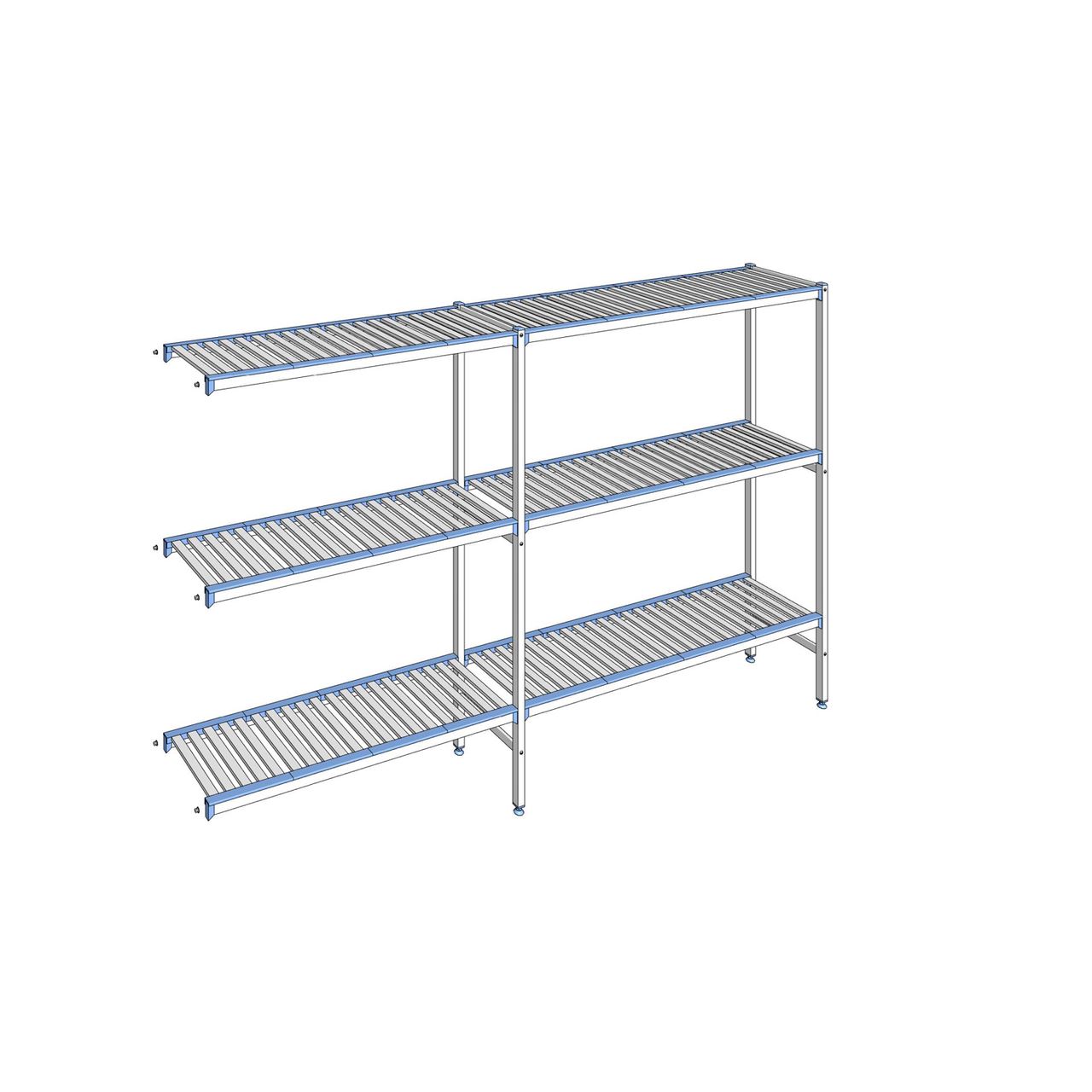 Rayonnage à clayettes amovibles 3 niveaux aluminium 175 x 279.3 x 40 cm Tournus - ACA2793