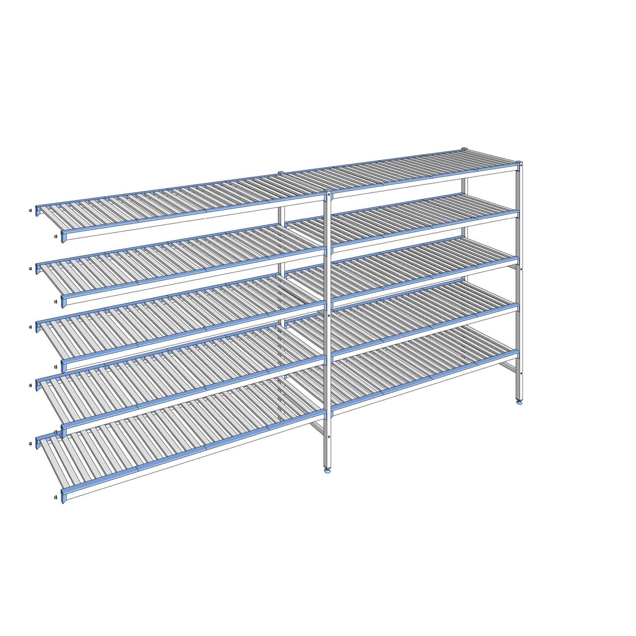 Rayonnage à clayettes amovibles 5 niveaux aluminium 175 x 349.9 x 50 cm Tournus - ACF3499