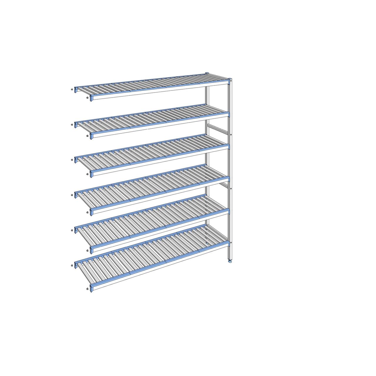 Rayonnage à clayettes amovibles 6 niveaux aluminium 205 x 175.5 x 40 cm Tournus - ACL1755