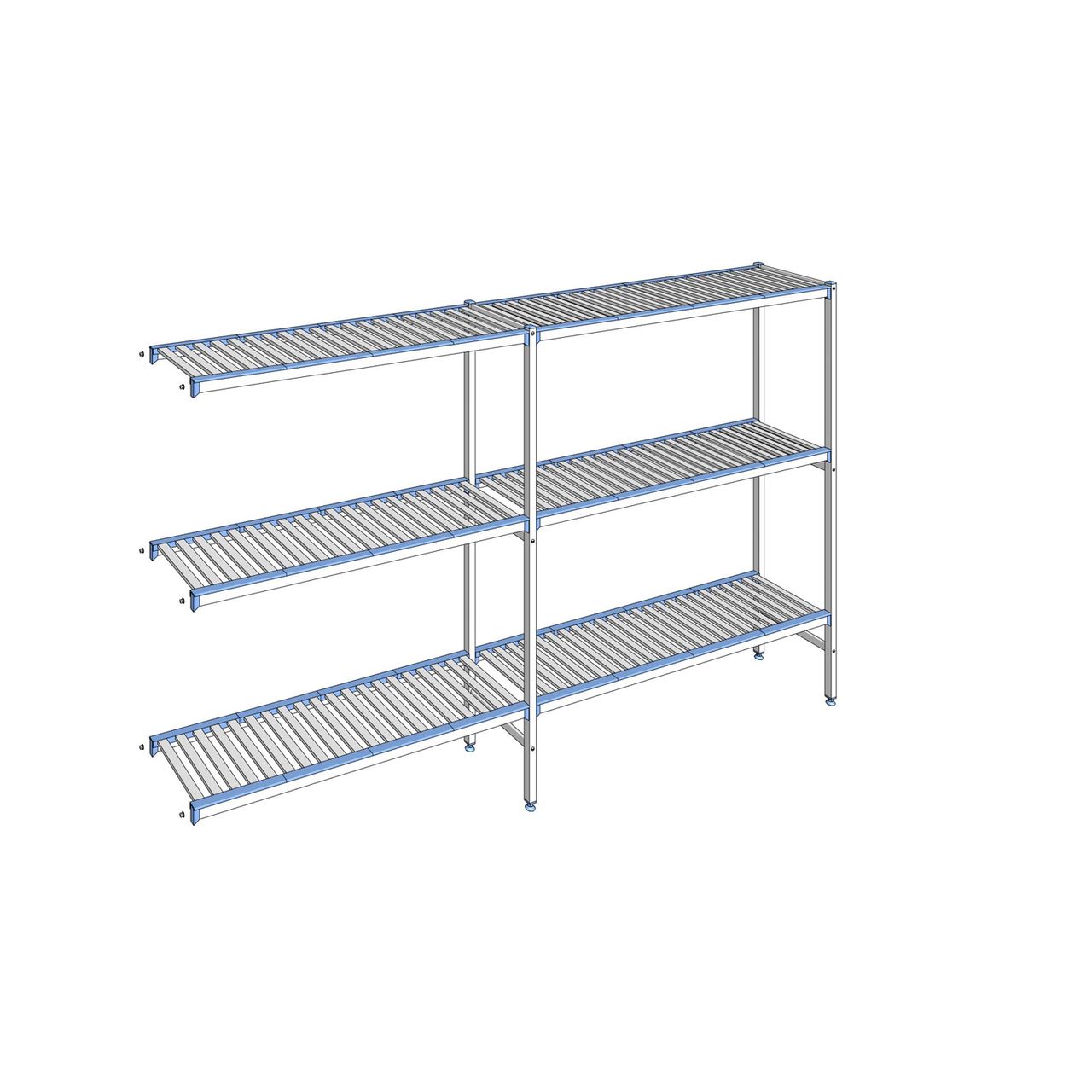 Rayonnage à clayettes amovibles 3 niveaux aluminium 175 x 289.5 x 40 cm Tournus - ACA2895