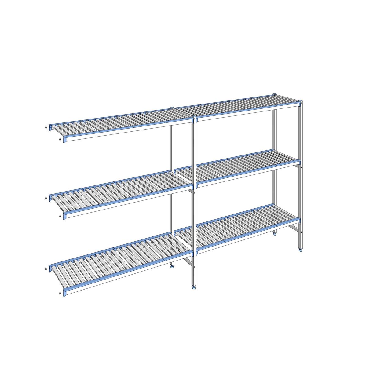 Rayonnage à clayettes amovibles 3 niveaux aluminium 175 x 299.5 x 40 cm Tournus - ACA2995