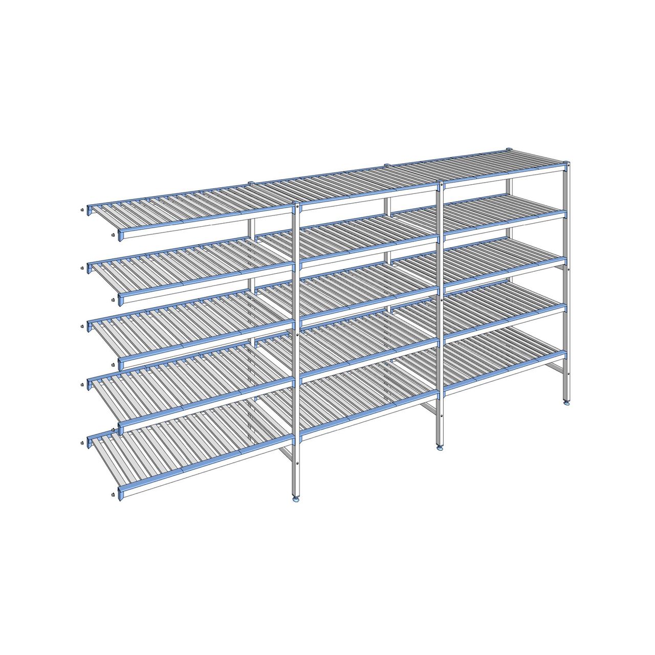 Rayonnage à clayettes amovibles 5 niveaux aluminium 175 x 353.1 x 50 cm Tournus - ACF3531