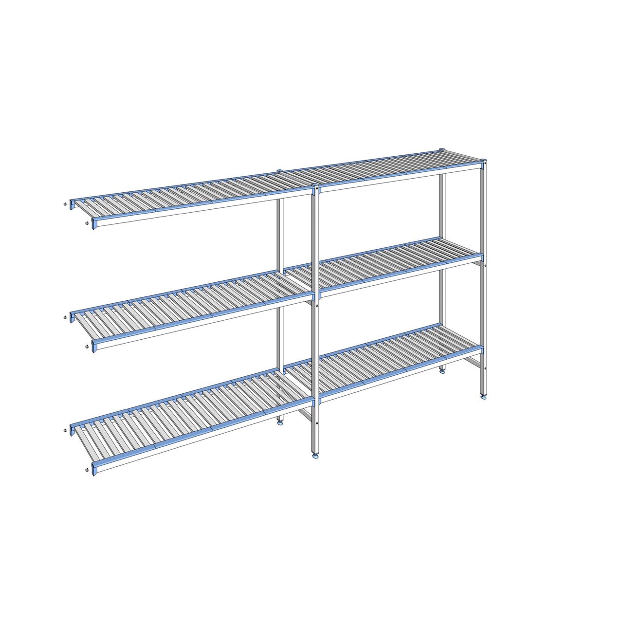 Rayonnage à clayettes amovibles 3 niveaux aluminium 175 x 309.5 x 40 cm Tournus - ACA3095