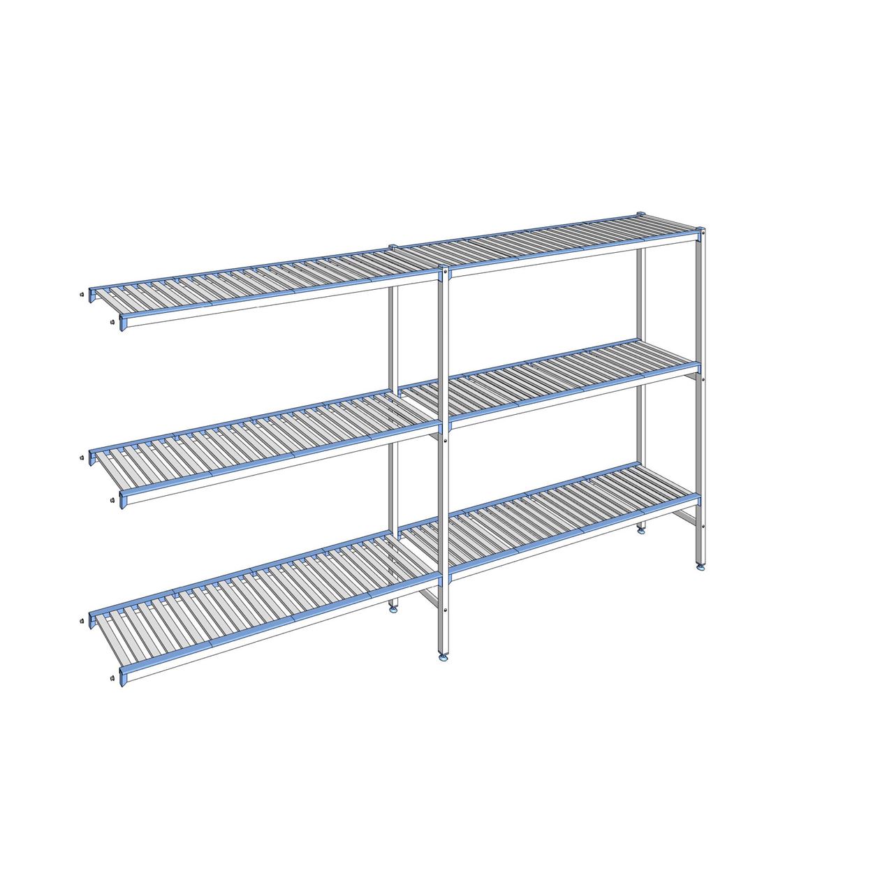 Rayonnage à clayettes amovibles 3 niveaux aluminium 175 x 319.5 x 40 cm Tournus - ACA3195