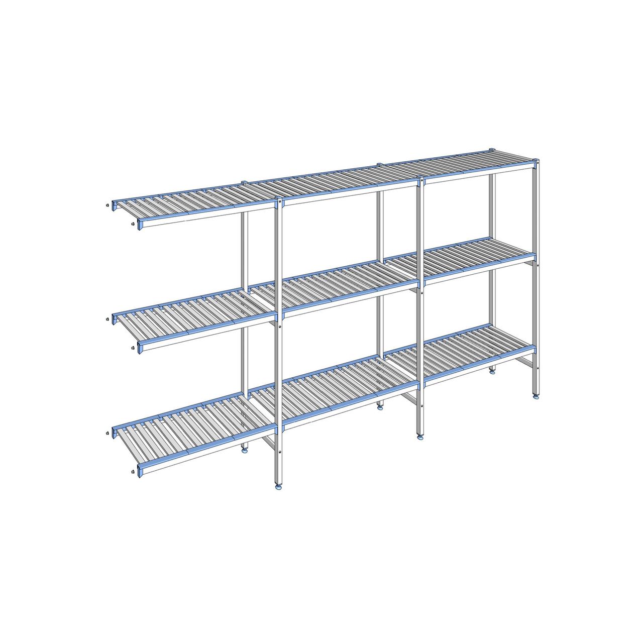 Rayonnage à clayettes amovibles 3 niveaux aluminium 175 x 323.1 x 40 cm Tournus - ACA3231
