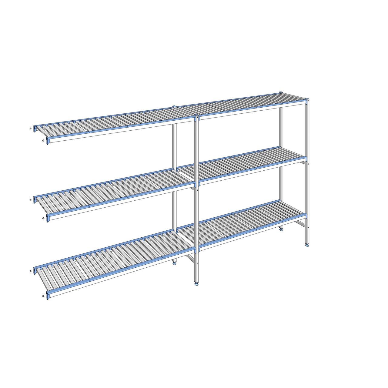 Rayonnage à clayettes amovibles 3 niveaux aluminium 175 x 329.5 x 40 cm Tournus - ACA3295
